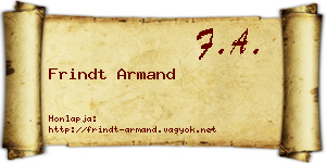 Frindt Armand névjegykártya